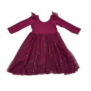 EleStory Maroon Tulle Dress, Size 5
